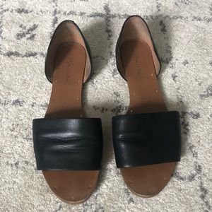 Madewell Thea black flat open toe shoes size 8.5